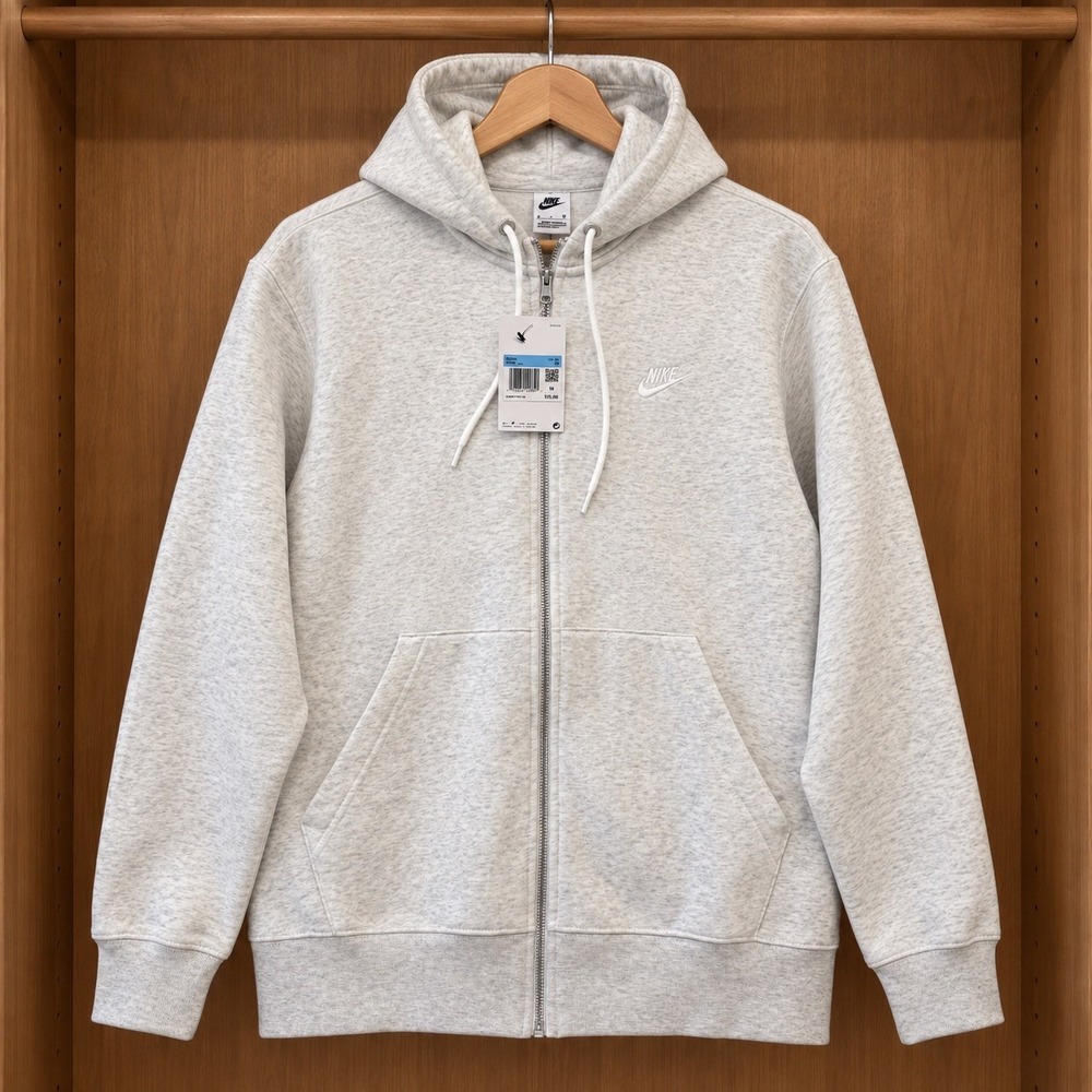NWT - Nike Men's Club Fleece Full Zip Hoodie Size: M FN3861-051